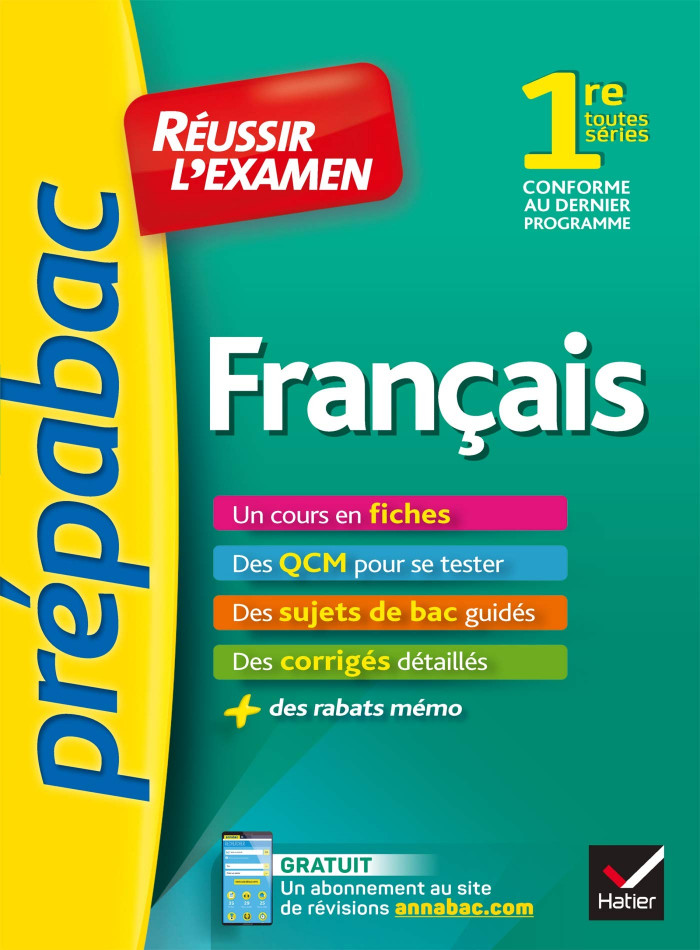 Couverture de Prépabac - Réussir l'examen, toutes séries : Français, 1re