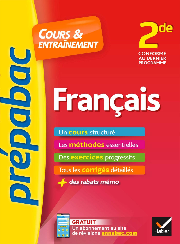 Couverture de Prépabac - Cours et entrainement: Français, 2de