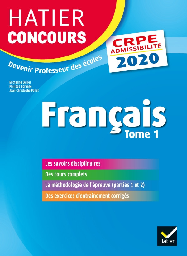 Couverture de Français tome 1 - CRPE 2020 - Épreuve écrite d'admissibilité