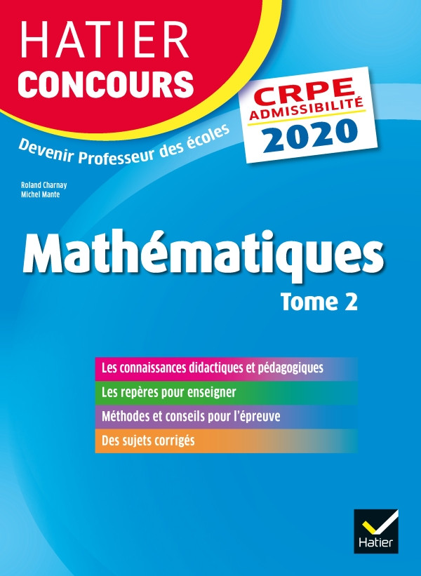 Couverture de Mathématiques Tome 2 - CRPE 2020 - Épreuve écrite d'admissibilité