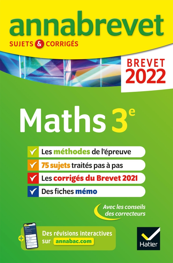 Couverture de Annabrevet 2022 : Maths 3e