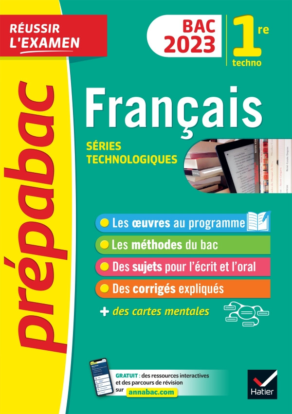 Couverture de Prépabac - Français, 1re technologique - Bac 2023
