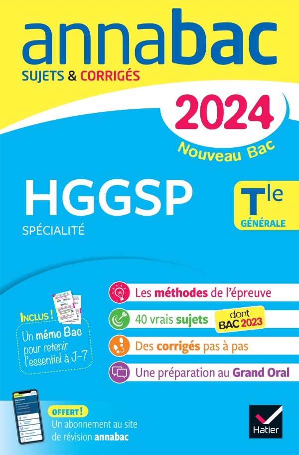 Couverture de Annabac 2024 : HGGSP, TIe générale (spécialité)