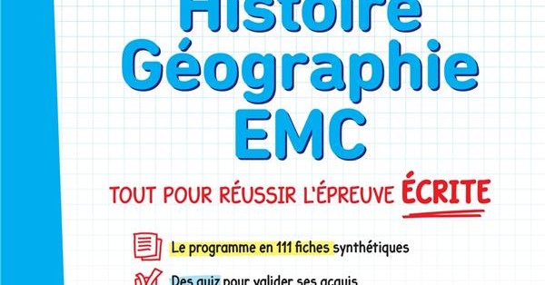 Pages De Garde Histoire Geo Fiches d'Histoire-Géographie - EMC - Épreuve écrite, 2024/2025