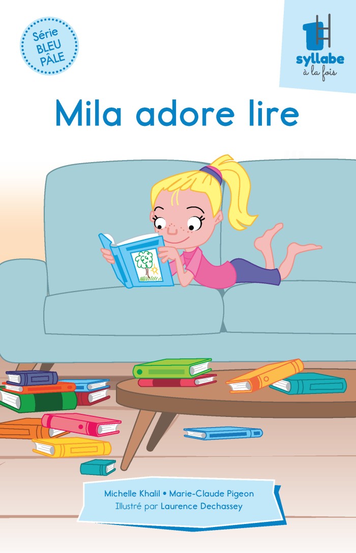 Couverture de Mila adore lire - Série bleu pâle